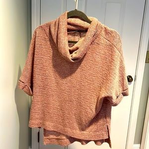Karlie short sleeved cotton blend turtleneck sweater